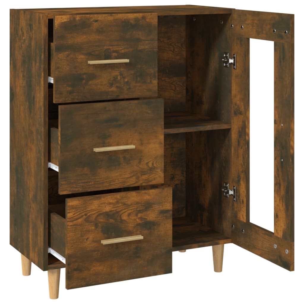 Sideboard Smoked Oak 69,5x34x90 cm Engineered Wood