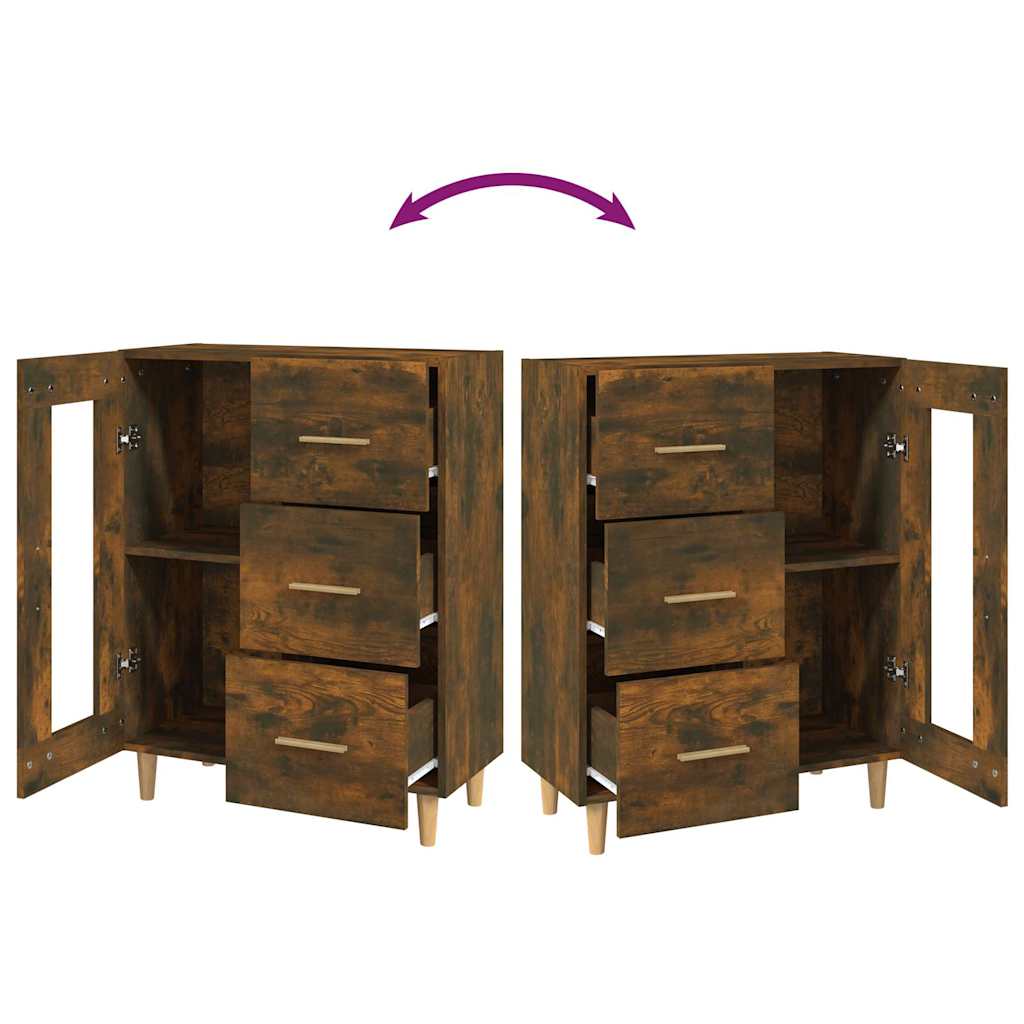 Sideboard Smoked Oak 69,5x34x90 cm Engineered Wood