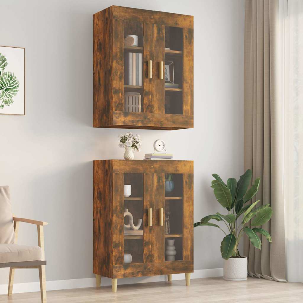 Hanging Wall Cabinet Smoked Oak 69,5x34x90 cm