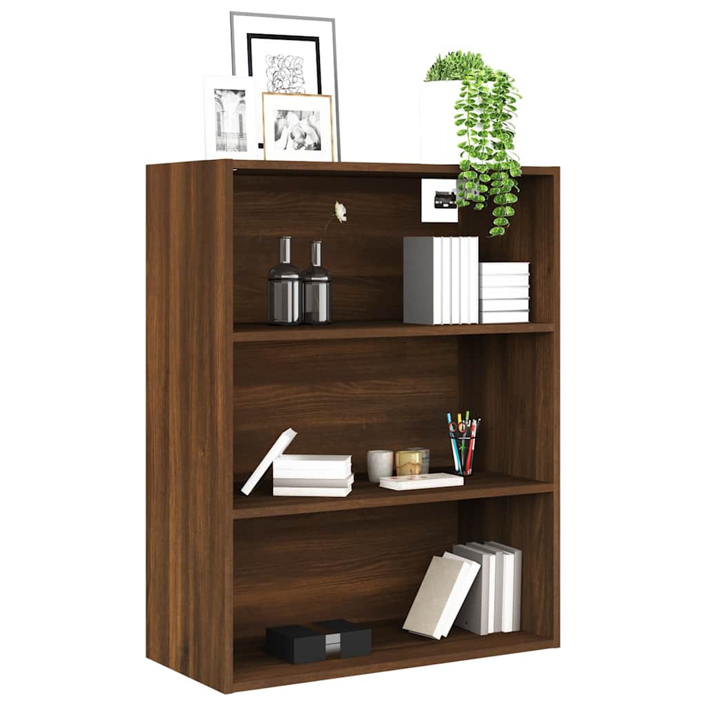 817401 vidaXL Hanging Wall Cabinet Brown Oak 69,5x32,5x90 cm