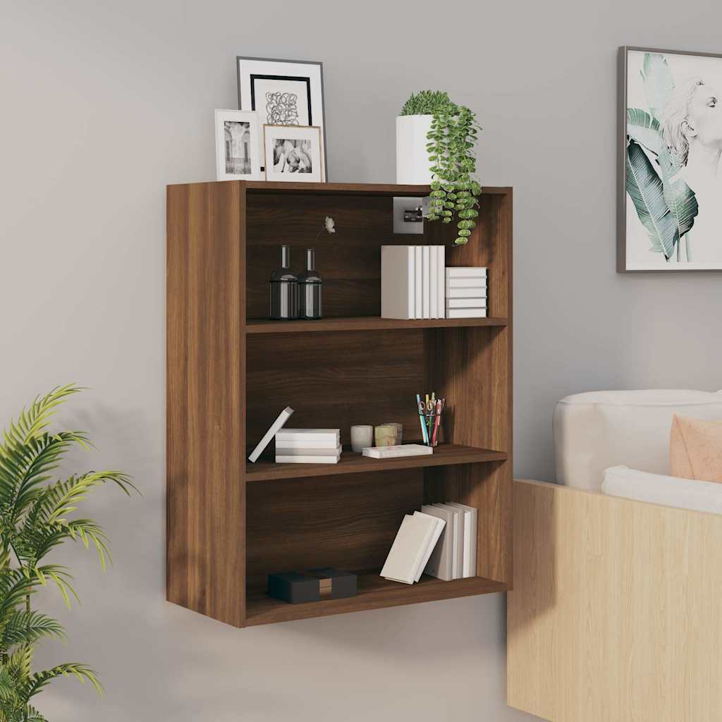 817401 vidaXL Hanging Wall Cabinet Brown Oak 69,5x32,5x90 cm