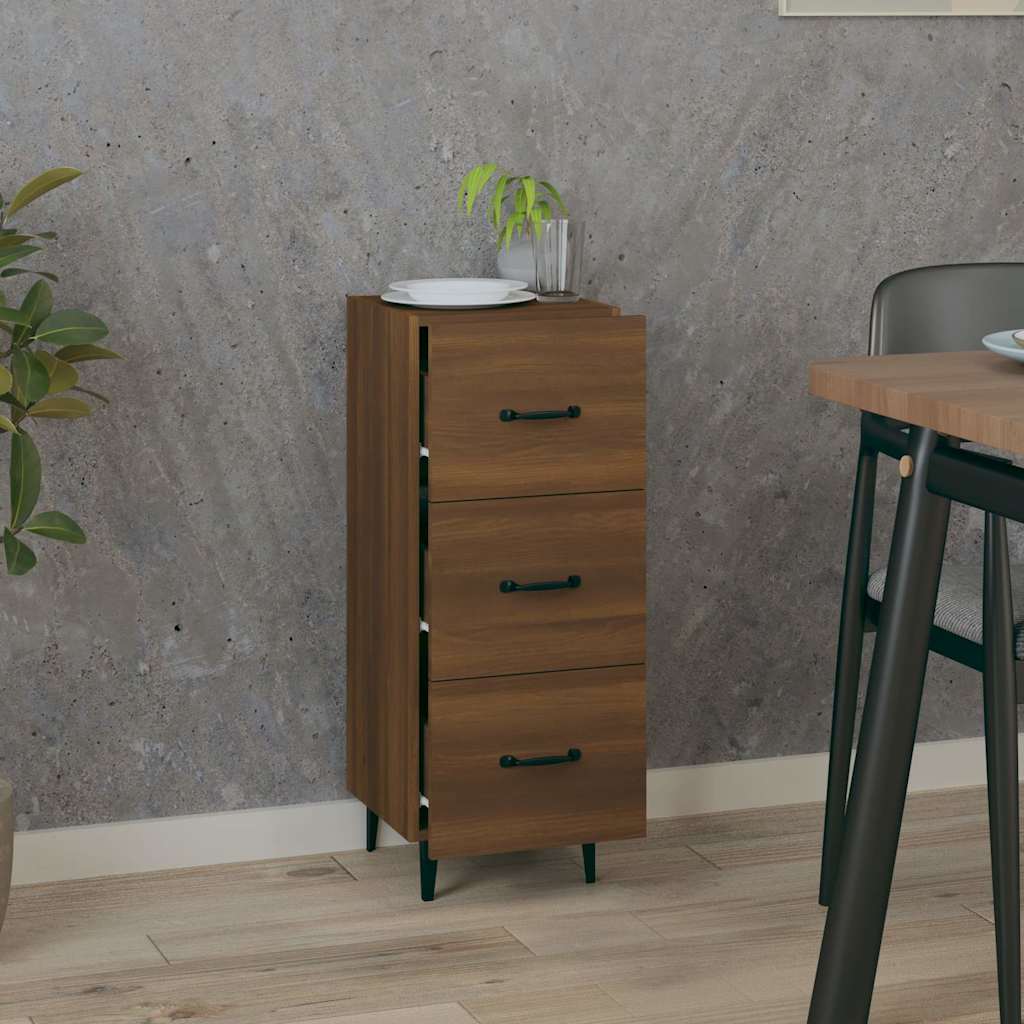 Sideboard Brown Oak 34,5x34x90 cm Engineered Wood