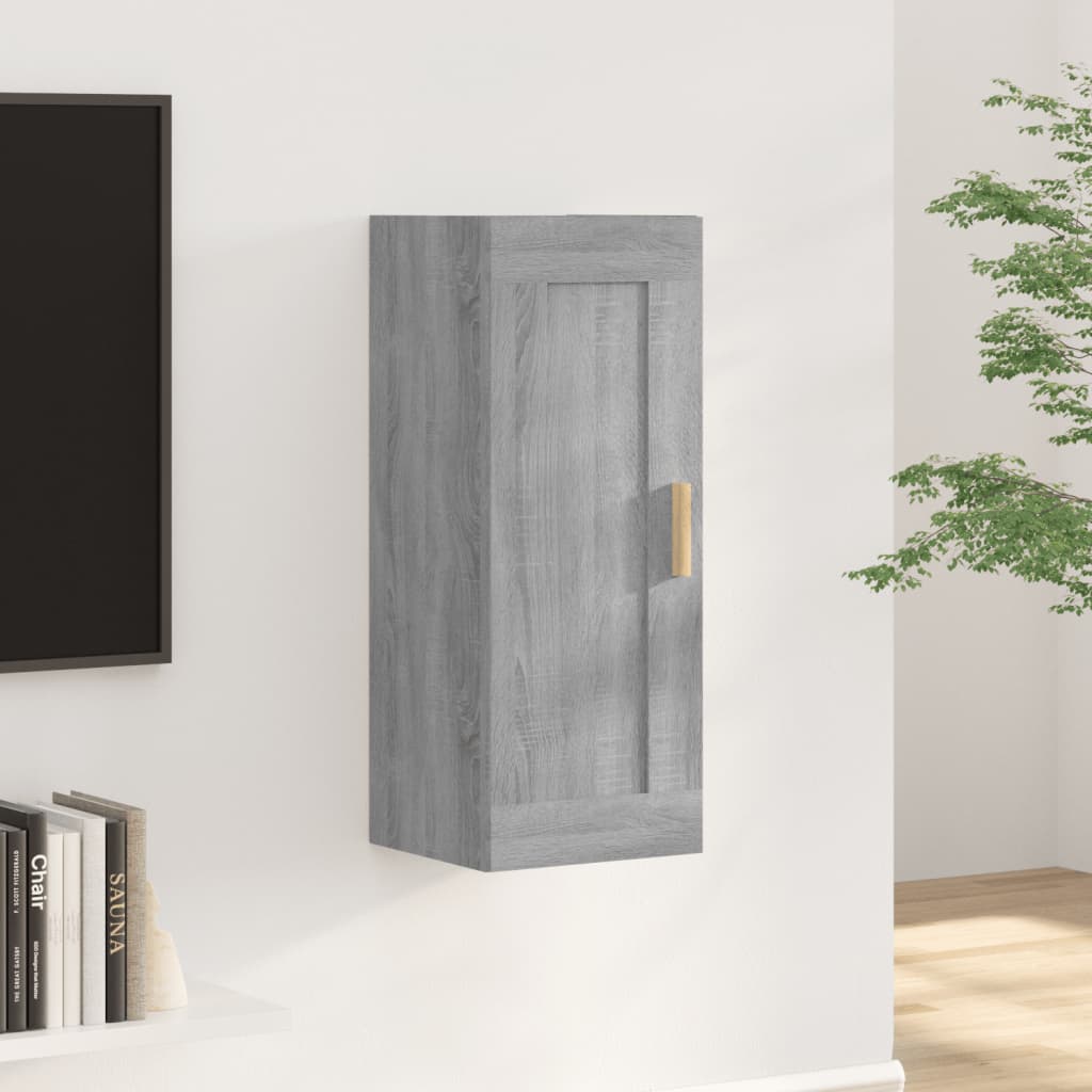 vidaXL Wall Cabinet Grey Sonoma 35x34x90 cm Engineered Wood