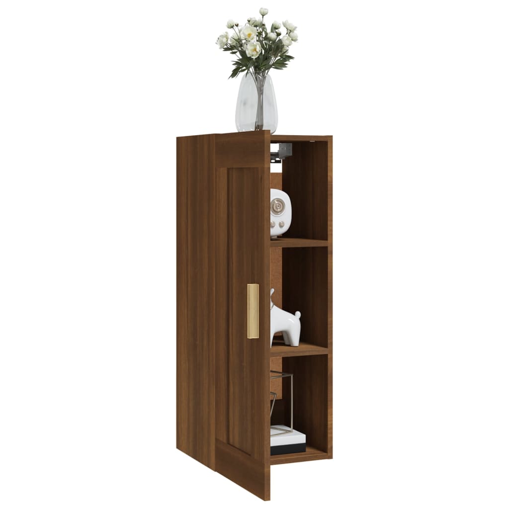 vidaXL Wall Cabinet Brown Oak 35x34x90 cm Engineered Wood