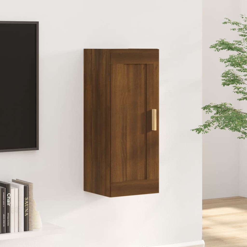 vidaXL Wall Cabinet Brown Oak 35x34x90 cm Engineered Wood