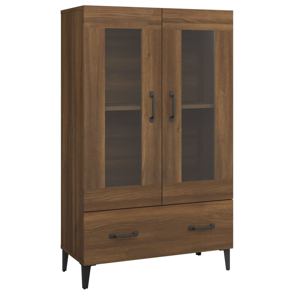 Buffet haut Chêne brun 70x31x115 cm Bois d'ingénierie