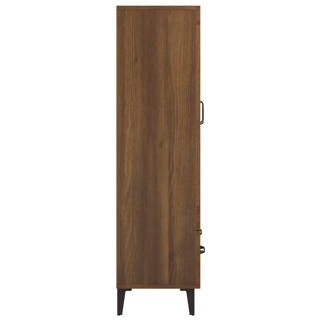 Buffet haut Chêne brun 70x31x115 cm Bois d'ingénierie