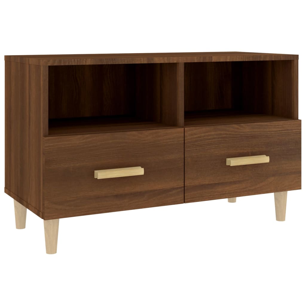 vidaXL TV Cabinet Brown Oak 80x36x50 cm Engineered Wood