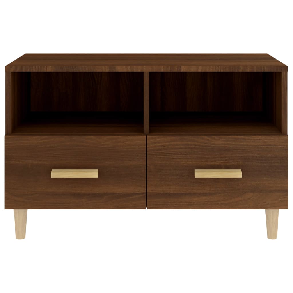 vidaXL TV Cabinet Brown Oak 80x36x50 cm Engineered Wood