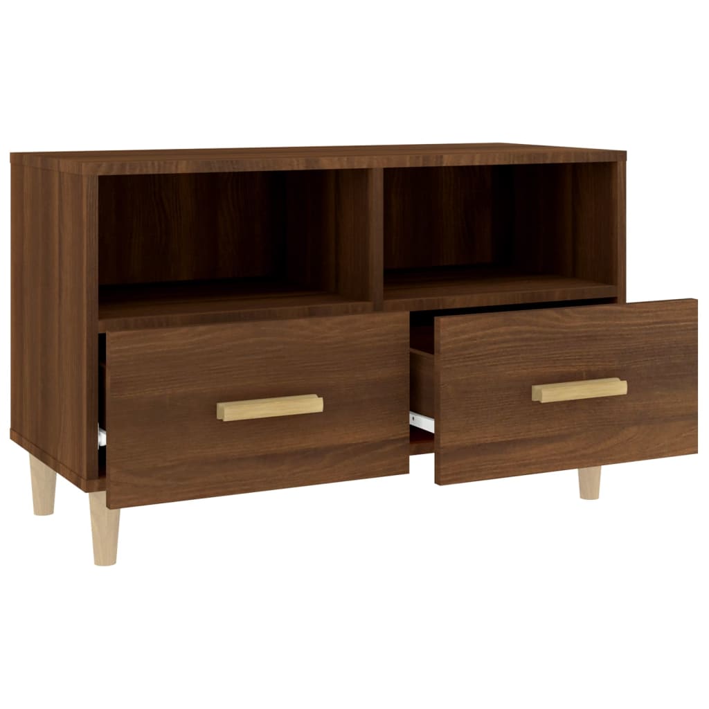 vidaXL TV Cabinet Brown Oak 80x36x50 cm Engineered Wood