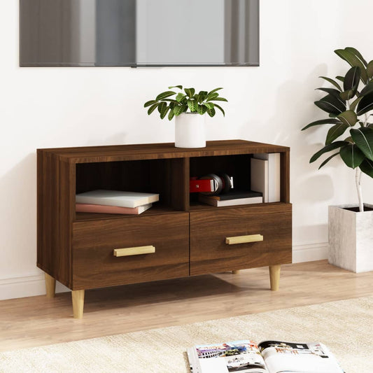 vidaXL TV Cabinet Brown Oak 80x36x50 cm Engineered Wood