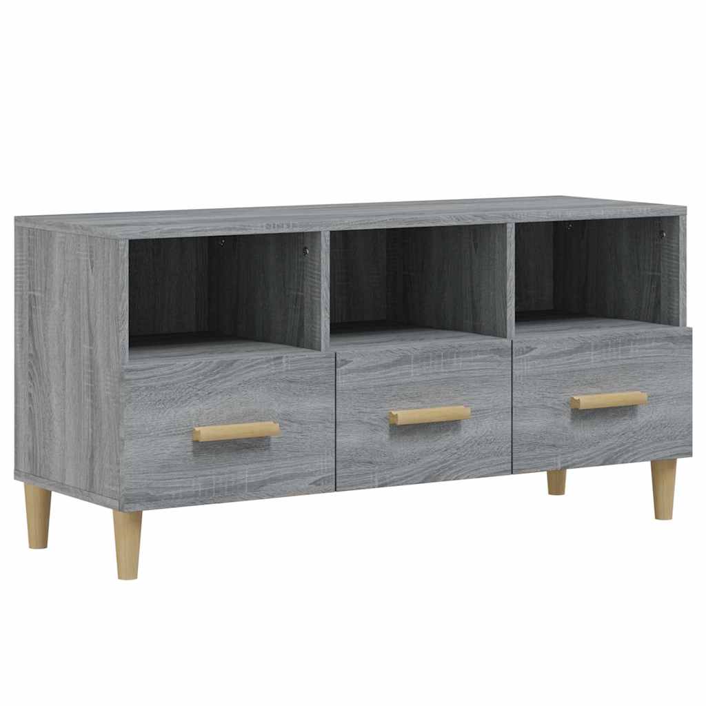 817496 vidaXL TV Cabinet Grey Sonoma 102x36x50 cm Engineered Wood