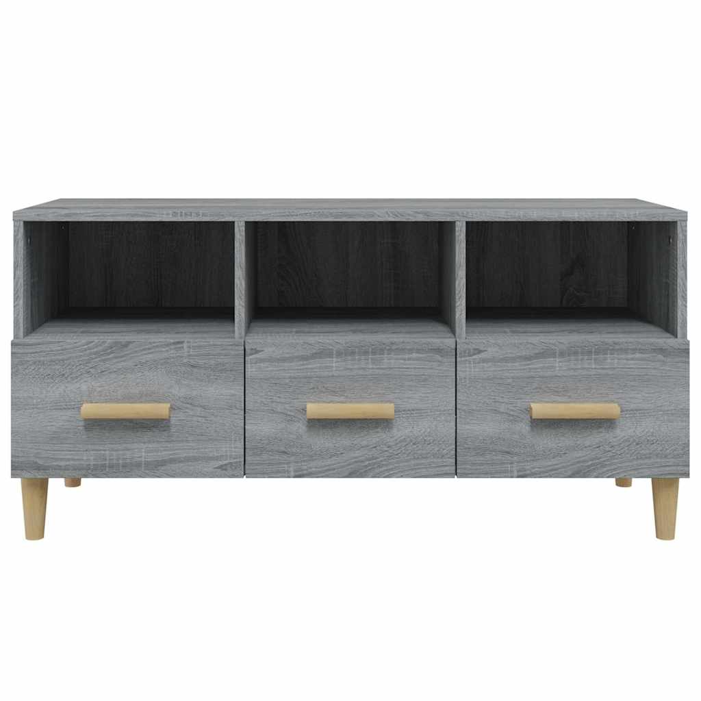 817496 vidaXL TV Cabinet Grey Sonoma 102x36x50 cm Engineered Wood
