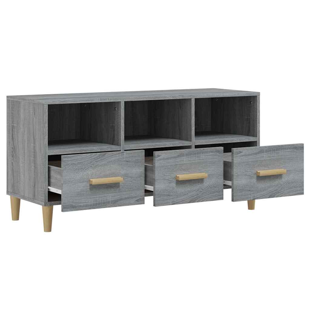817496 vidaXL TV Cabinet Grey Sonoma 102x36x50 cm Engineered Wood