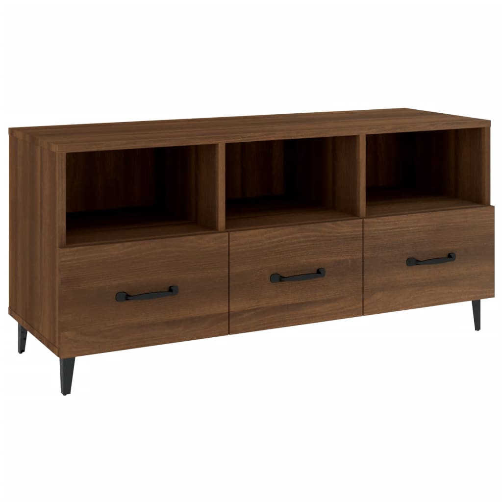 vidaXL TV Cabinet Brown Oak 102x35x50 cm Engineered Wood