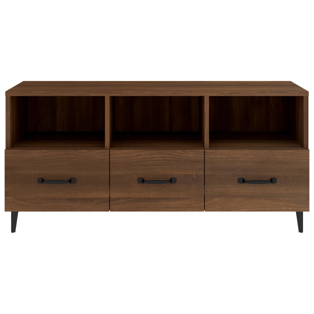 vidaXL TV Cabinet Brown Oak 102x35x50 cm Engineered Wood