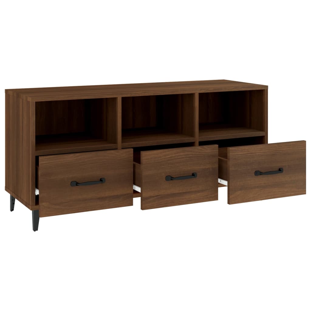 vidaXL TV Cabinet Brown Oak 102x35x50 cm Engineered Wood