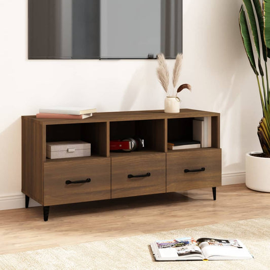 vidaXL TV Cabinet Brown Oak 102x35x50 cm Engineered Wood