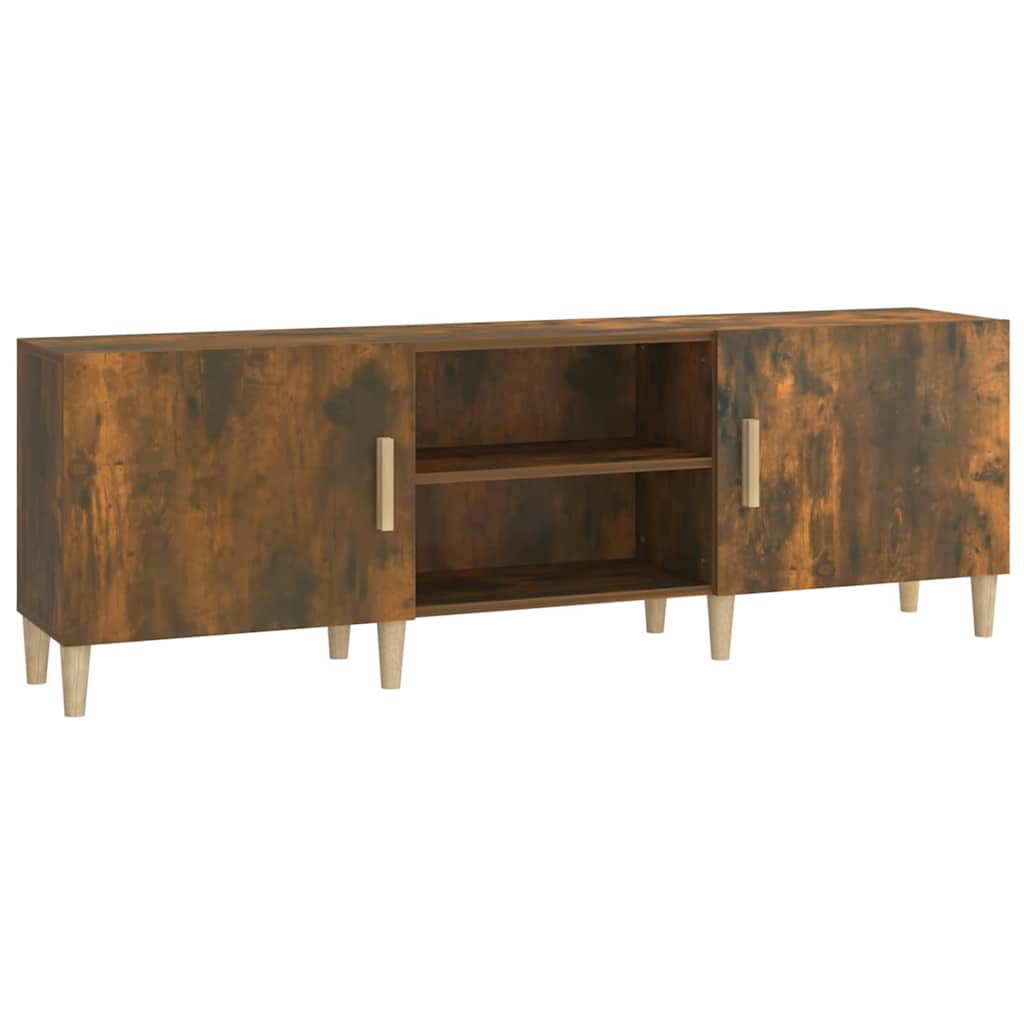 817501 vidaXL TV Cabinet Smoked Oak 150x30x50 cm Engineered Wood
