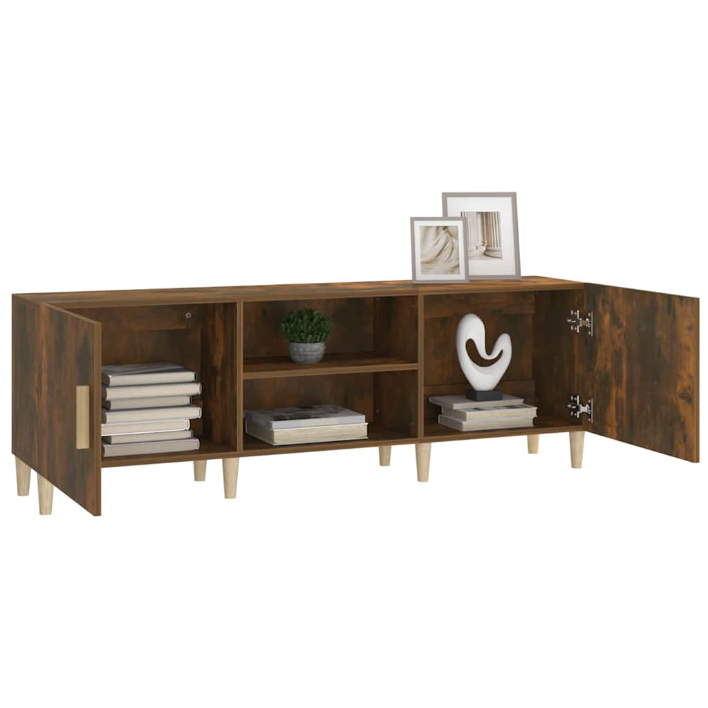 817501 vidaXL TV Cabinet Smoked Oak 150x30x50 cm Engineered Wood