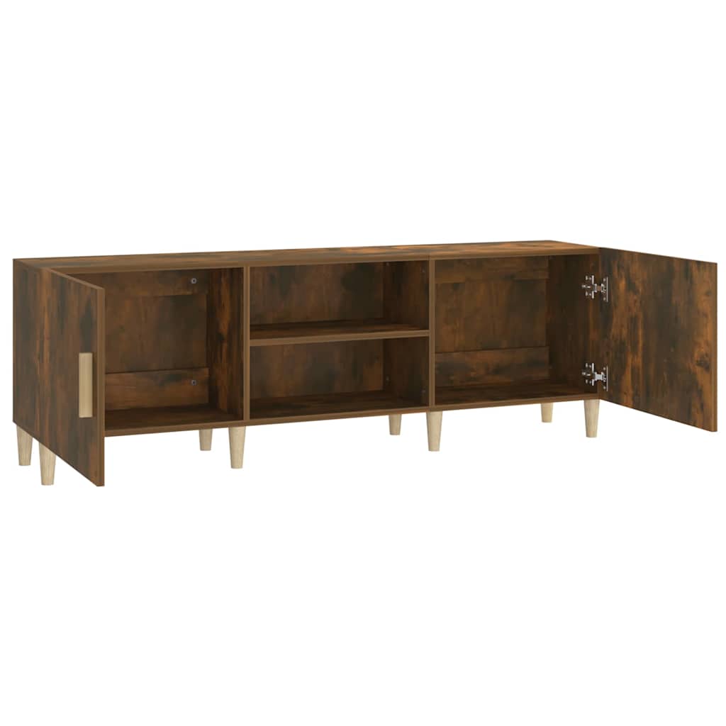 817501 vidaXL TV Cabinet Smoked Oak 150x30x50 cm Engineered Wood