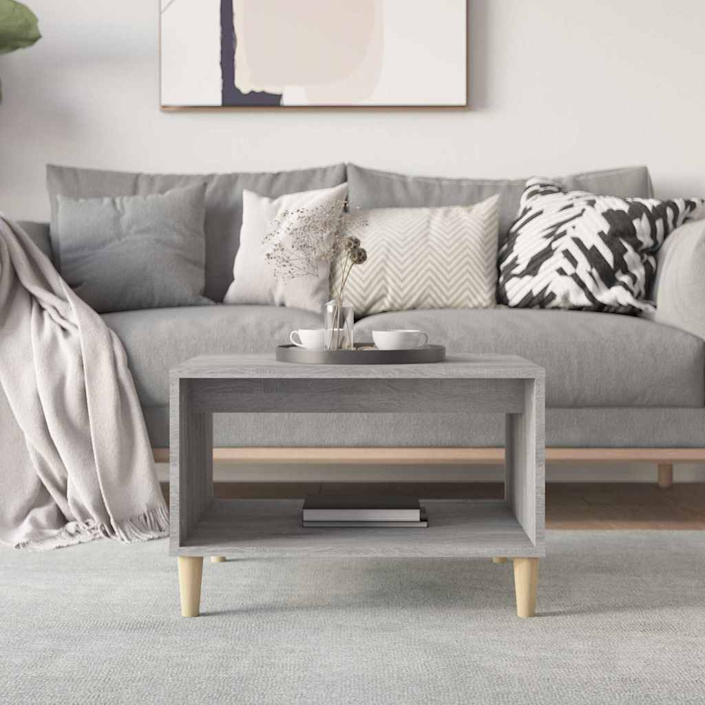 817520 vidaXL Coffee Table Grey Sonoma 60x50x40 cm Engineered Wood