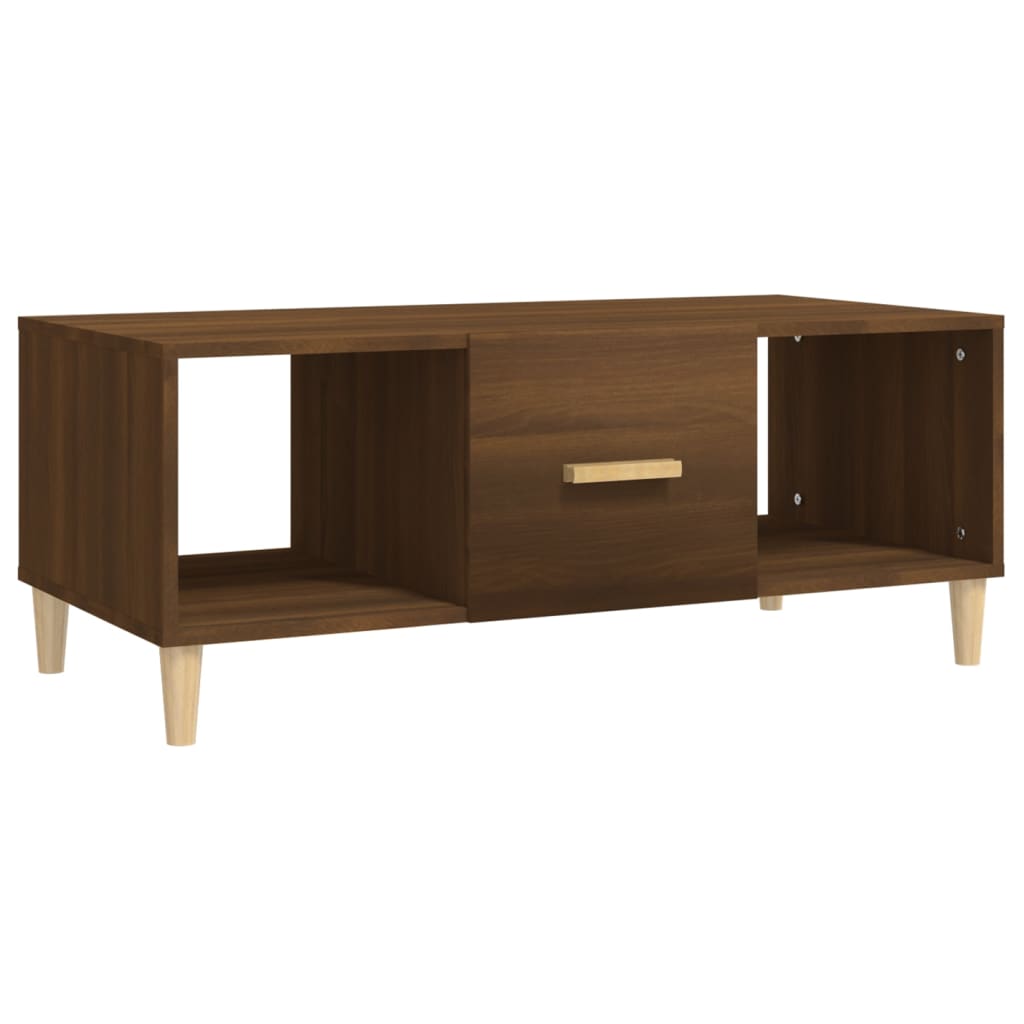 Coffee Table Brown Oak 102x50x40 cm Engineered Wood