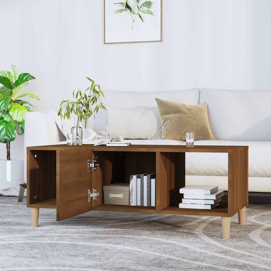 Coffee Table Brown Oak 102x50x40 cm Engineered Wood
