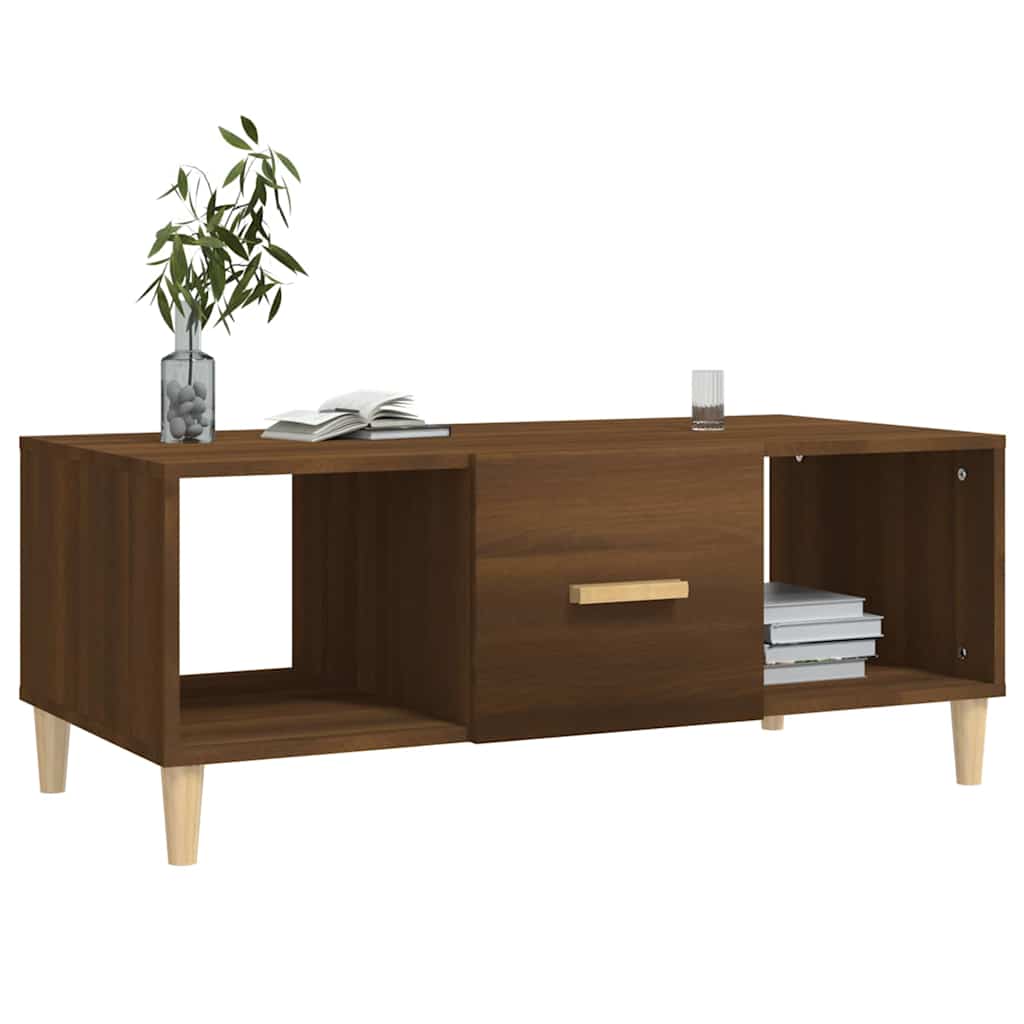 Coffee Table Brown Oak 102x50x40 cm Engineered Wood