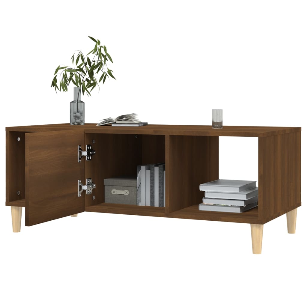 Coffee Table Brown Oak 102x50x40 cm Engineered Wood