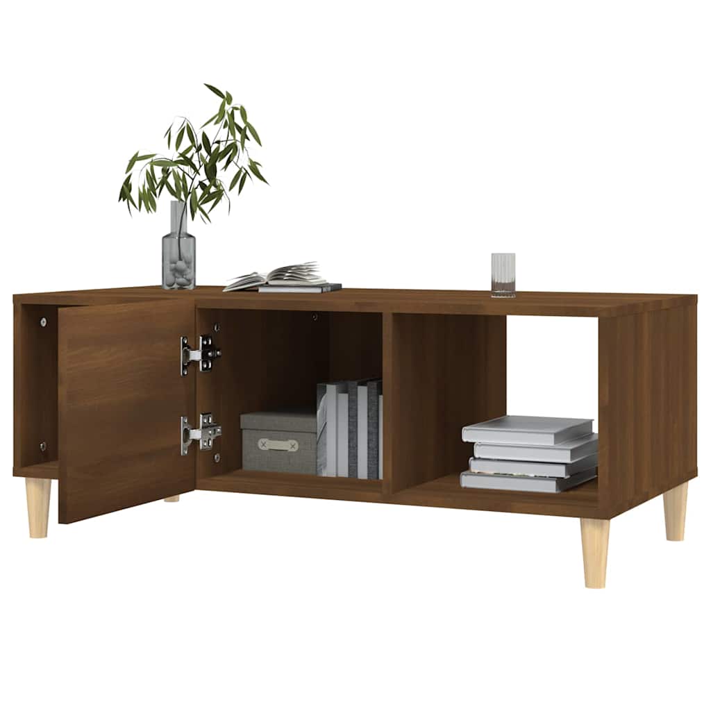 Coffee Table Brown Oak 102x50x40 cm Engineered Wood