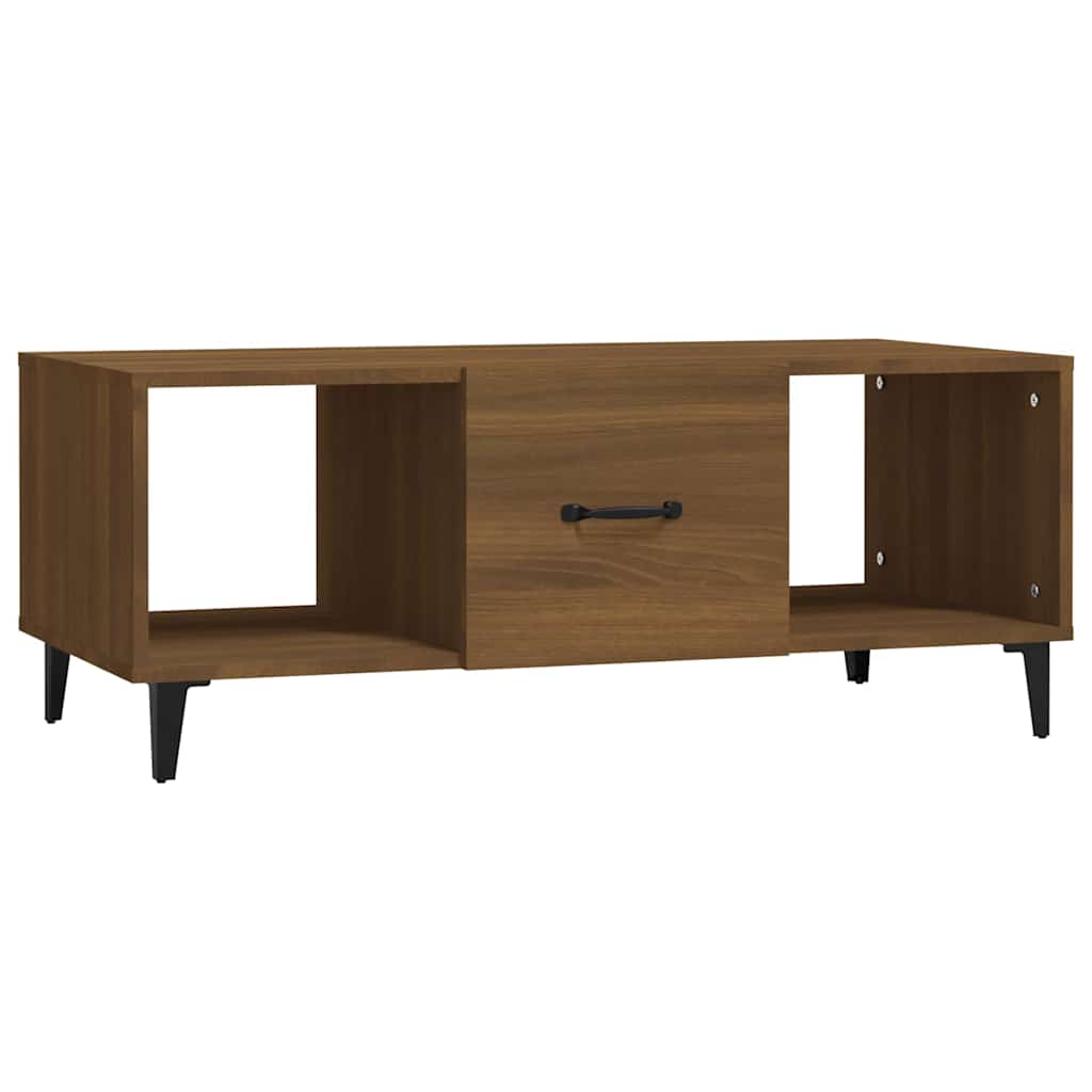 Coffee Table Brown Oak 102x50x40 cm Engineered Wood