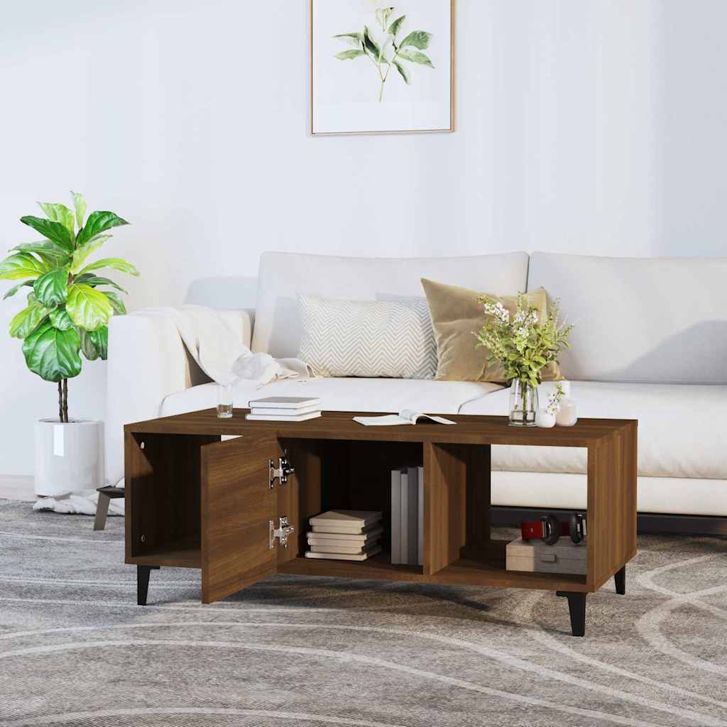 Coffee Table Brown Oak 102x50x40 cm Engineered Wood