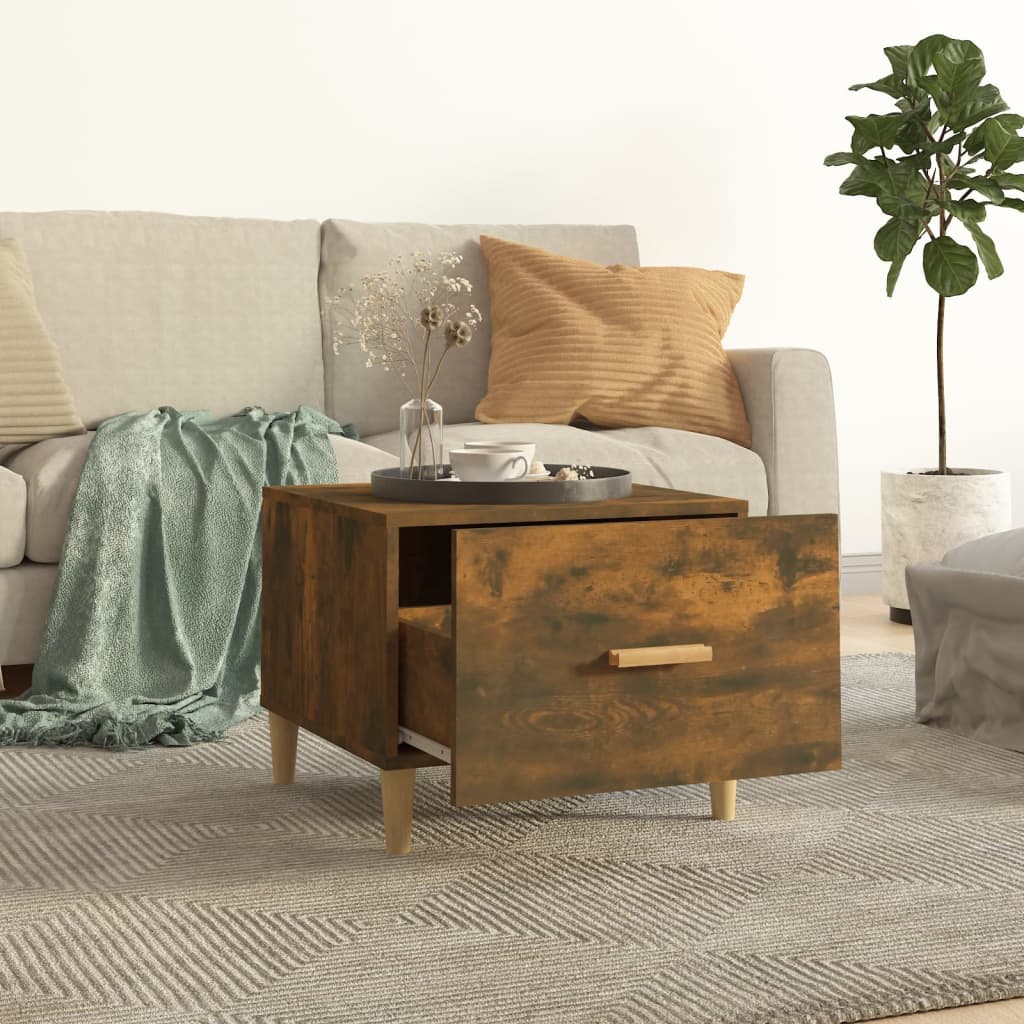 vidaXL Coffee Table Smoked Oak 50x50x40 cm Engineered Wood