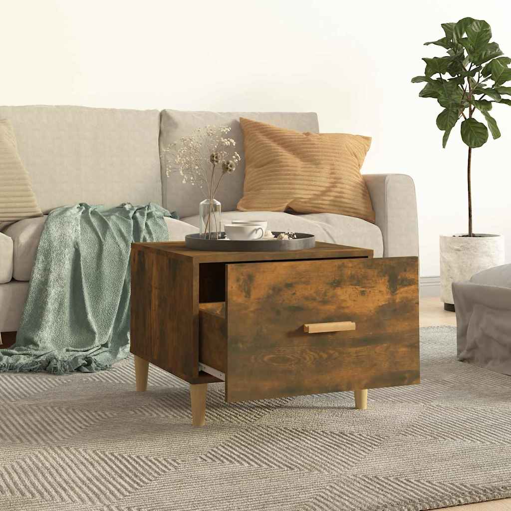 817531 vidaXL Coffee Table Smoked Oak 50x50x40 cm Engineered Wood