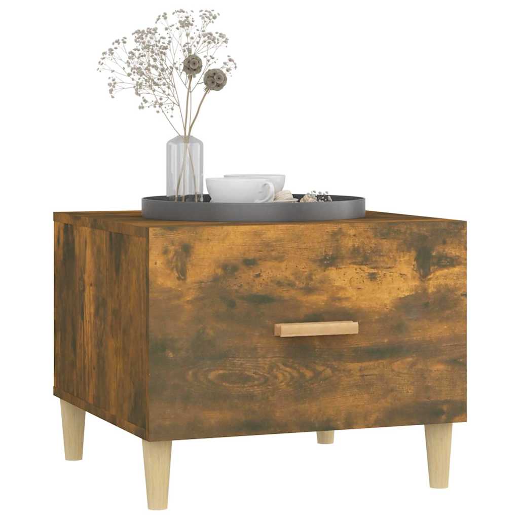 817531 vidaXL Coffee Table Smoked Oak 50x50x40 cm Engineered Wood