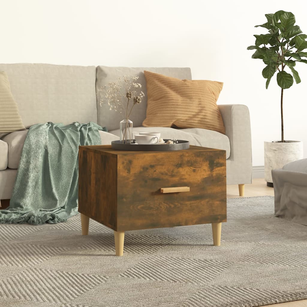 vidaXL Coffee Table Smoked Oak 50x50x40 cm Engineered Wood