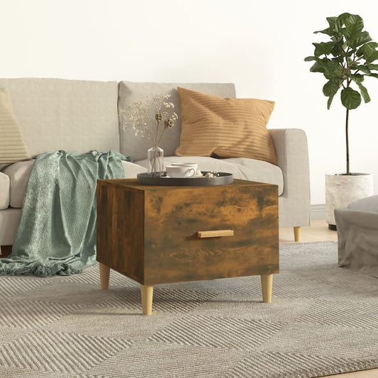 vidaXL Coffee Table Smoked Oak 50x50x40 cm Engineered Wood