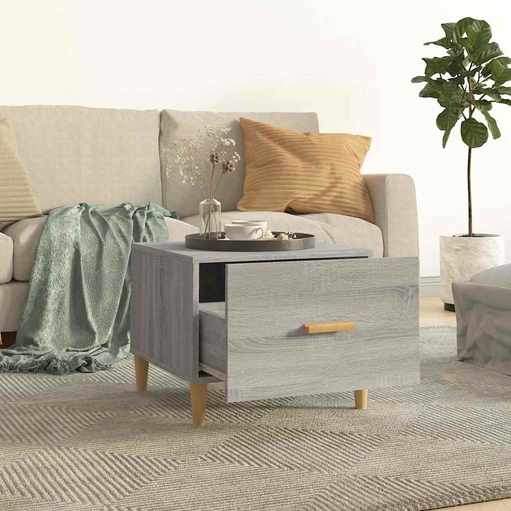 817533 vidaXL Coffee Table Grey Sonoma 50x50x40 cm Engineered Wood