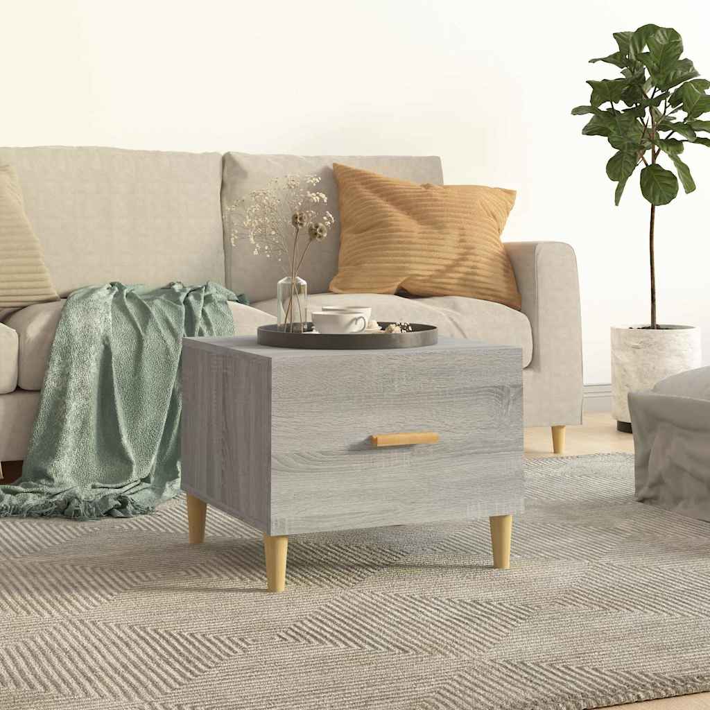 817533 vidaXL Coffee Table Grey Sonoma 50x50x40 cm Engineered Wood