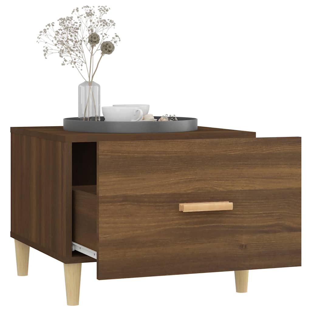 817535 vidaXL Coffee Table Brown Oak 50x50x40 cm Engineered Wood