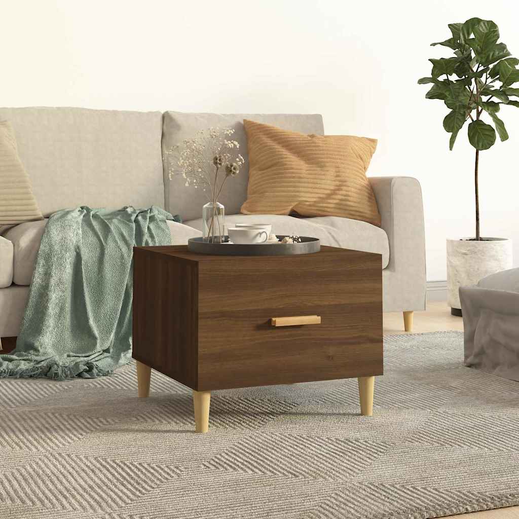 817535 vidaXL Coffee Table Brown Oak 50x50x40 cm Engineered Wood