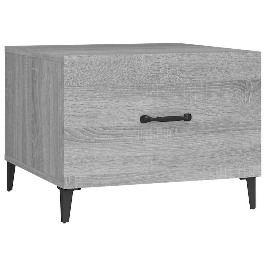 817539 vidaXL Coffee Table with Metal Legs Grey Sonoma 50x50x40 cm