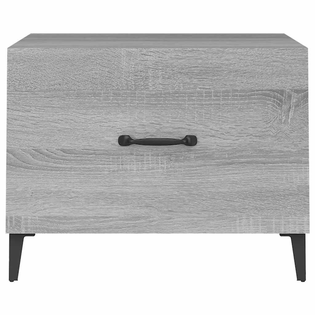 817539 vidaXL Coffee Table with Metal Legs Grey Sonoma 50x50x40 cm