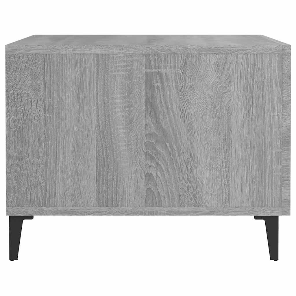 817539 vidaXL Coffee Table with Metal Legs Grey Sonoma 50x50x40 cm
