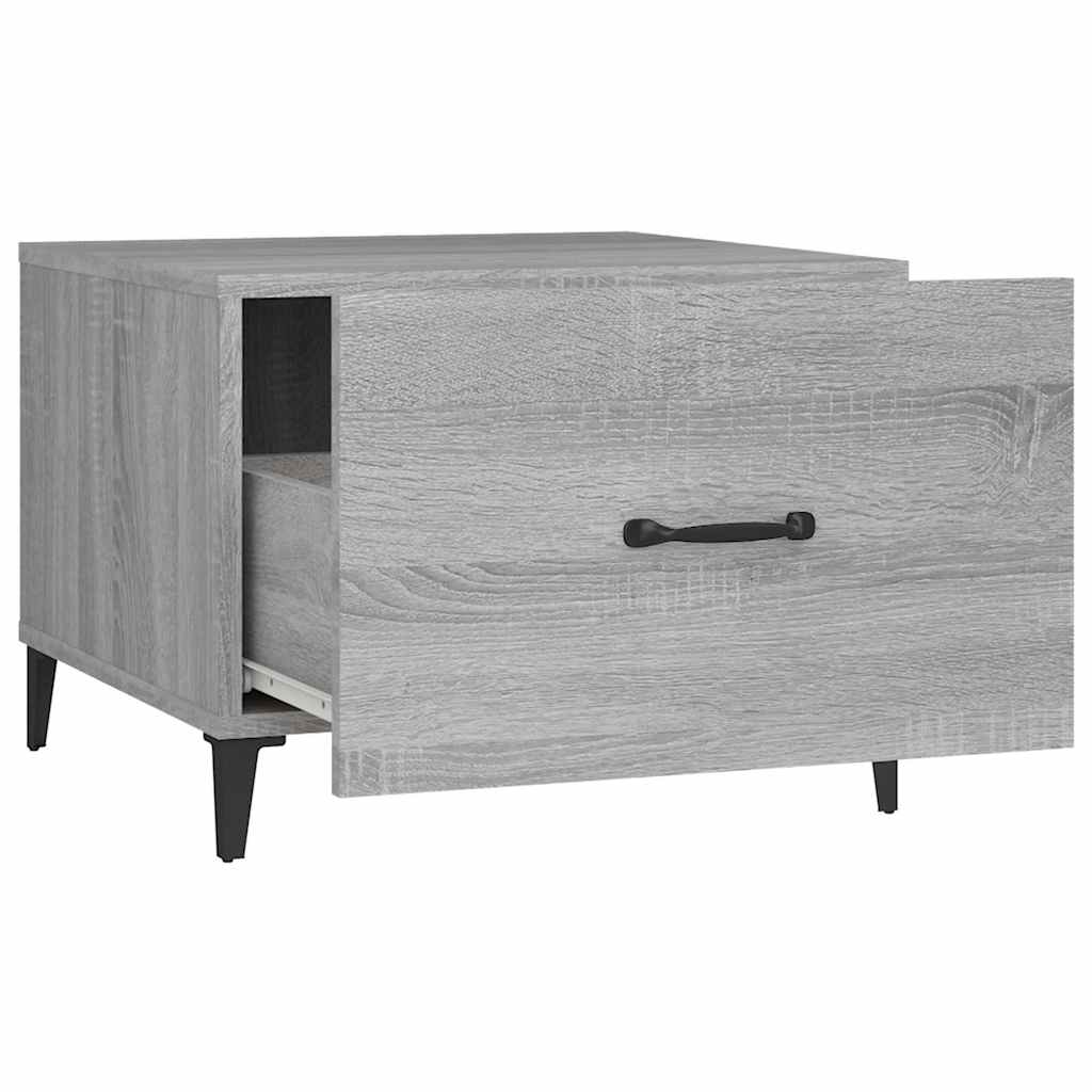 817539 vidaXL Coffee Table with Metal Legs Grey Sonoma 50x50x40 cm