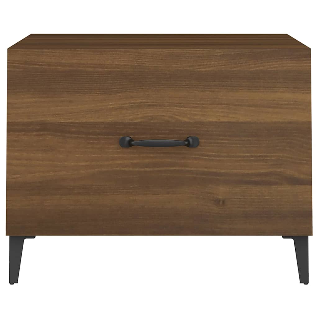 817541 vidaXL Coffee Table with Metal Legs Brown Oak 50x50x40 cm