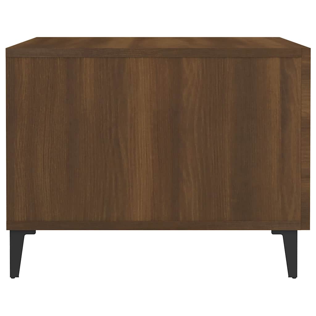 817541 vidaXL Coffee Table with Metal Legs Brown Oak 50x50x40 cm