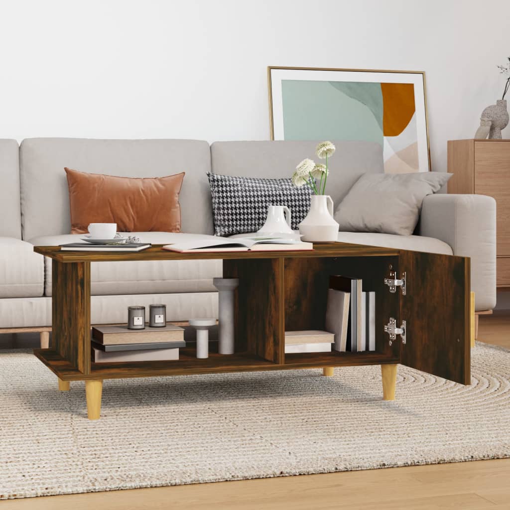 vidaXL Coffee Table Smoked Oak 90x50x40 cm Engineered Wood