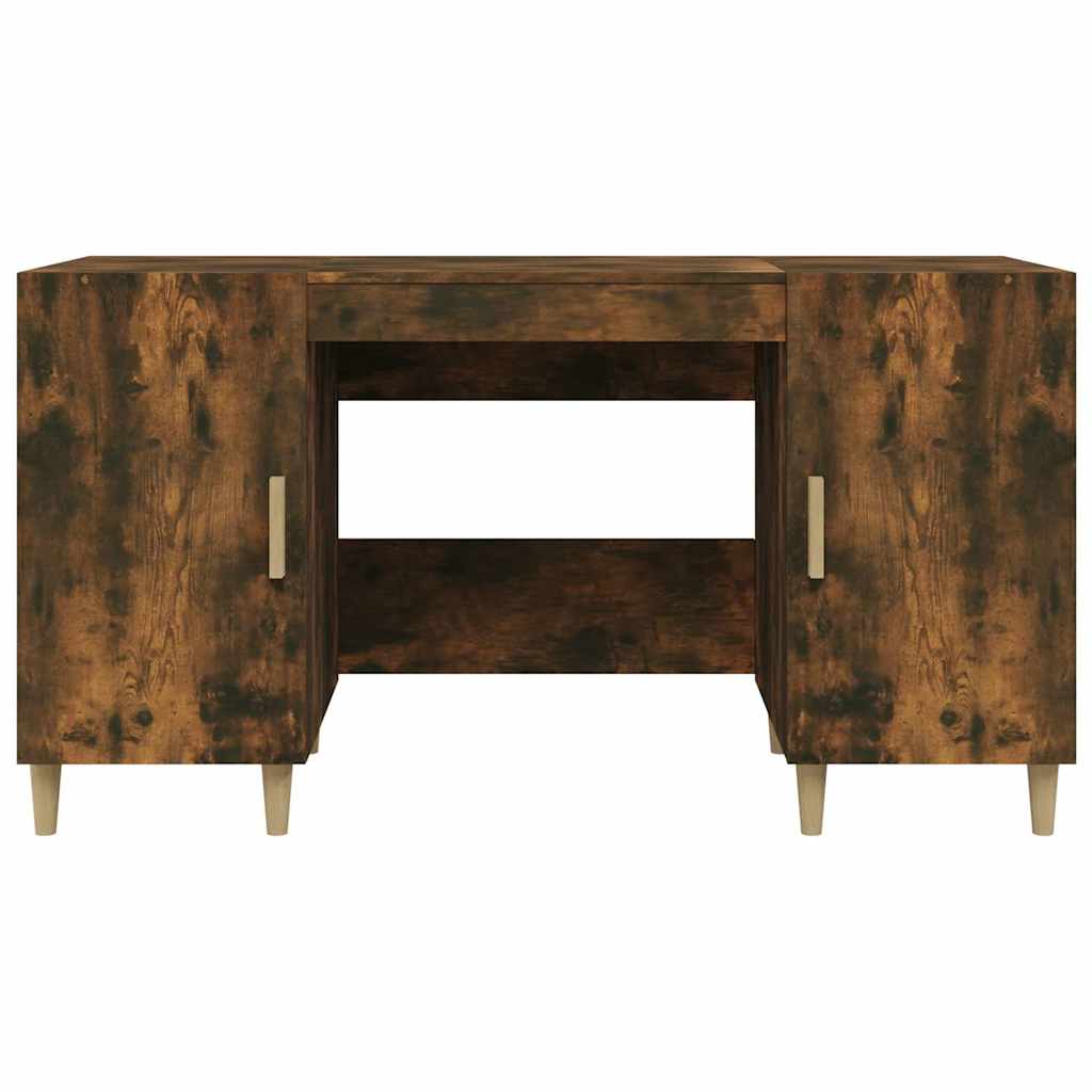 817549 vidaXL Desk Smoked Oak 140x50x75 cm Engineered Wood